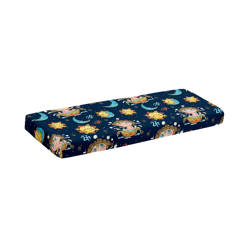 Cute Cartoon Aquarius Pattern Print Piano Keyboard Cover