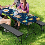 Cute Cartoon Aquarius Pattern Print Picnic Table Cover