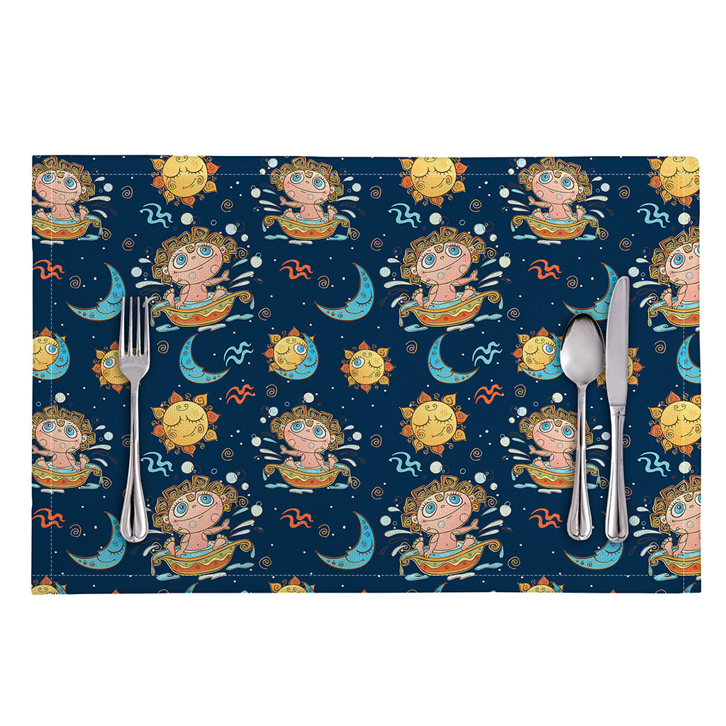 Cute Cartoon Aquarius Pattern Print Placemat