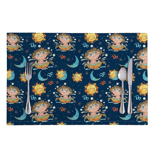 Cute Cartoon Aquarius Pattern Print Placemat