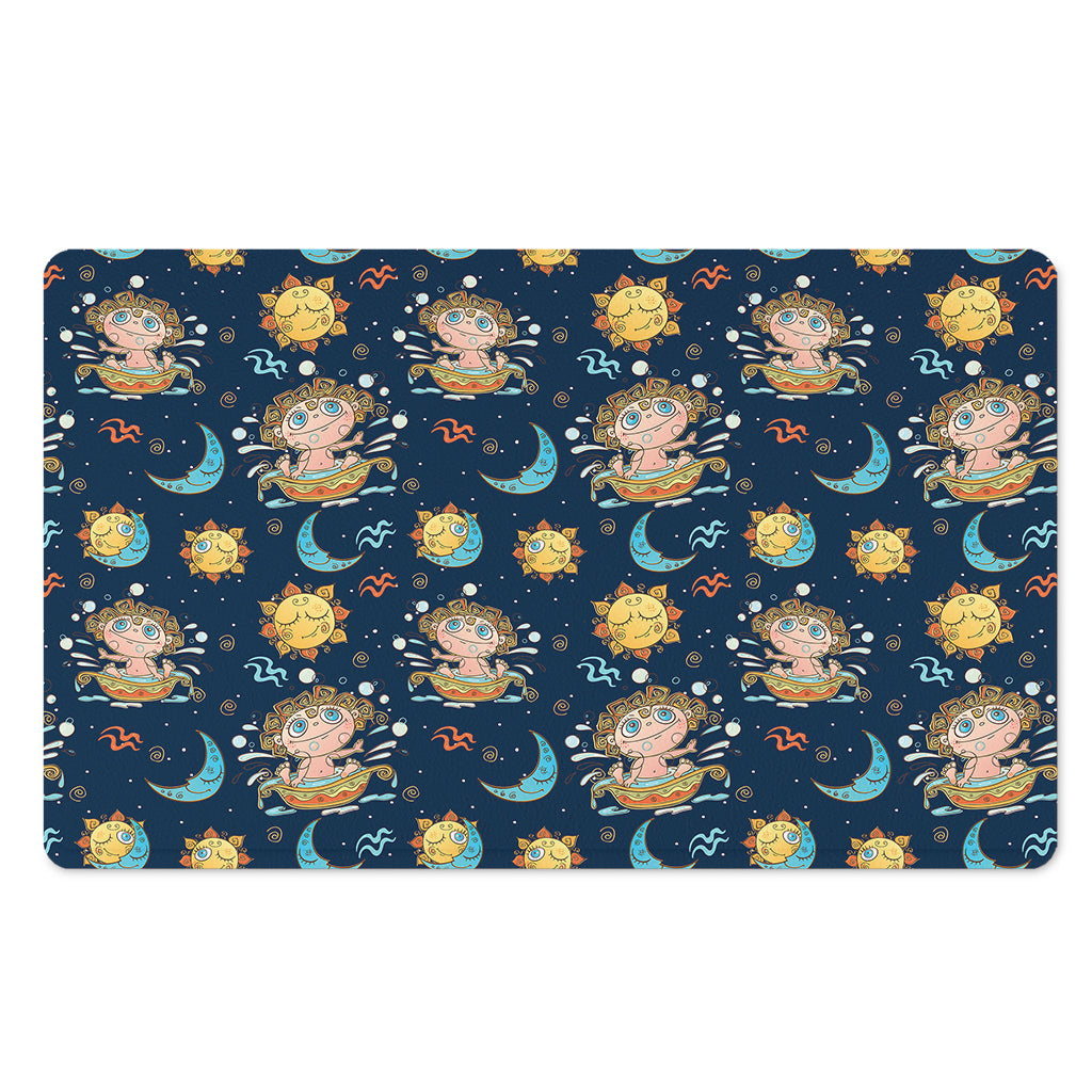 Cute Cartoon Aquarius Pattern Print Polyester Doormat
