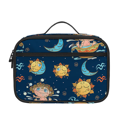 Cute Cartoon Aquarius Pattern Print Portable Lunch Bag
