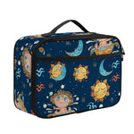 Cute Cartoon Aquarius Pattern Print Portable Lunch Bag