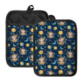 Cute Cartoon Aquarius Pattern Print Pot Holders With Pocket