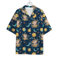 Cute Cartoon Aquarius Pattern Print Rayon Hawaiian Shirt