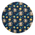 Cute Cartoon Aquarius Pattern Print Round Blanket