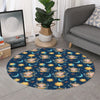 Cute Cartoon Aquarius Pattern Print Round Rug