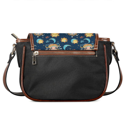 Cute Cartoon Aquarius Pattern Print Saddle Bag