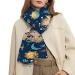 Cute Cartoon Aquarius Pattern Print Scarf