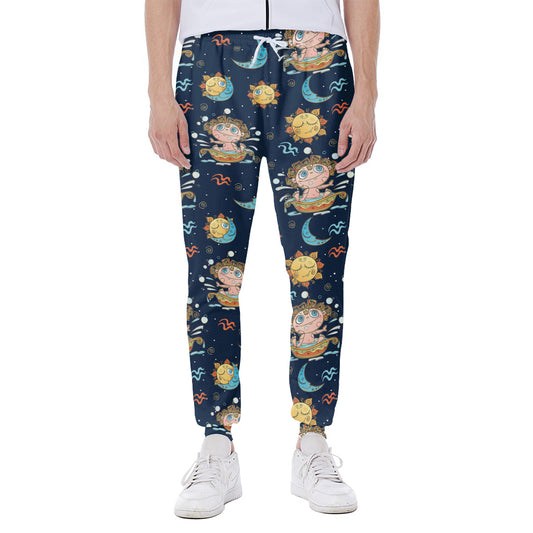 Cute Cartoon Aquarius Pattern Print Scuba Joggers