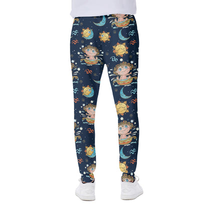 Cute Cartoon Aquarius Pattern Print Scuba Joggers