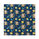 Cute Cartoon Aquarius Pattern Print Silk Bandana