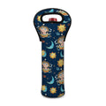 Cute Cartoon Aquarius Pattern Print Single Neoprene Wine Tote