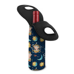 Cute Cartoon Aquarius Pattern Print Single Neoprene Wine Tote