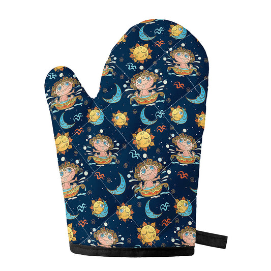 Cute Cartoon Aquarius Pattern Print Single Oven Mitt