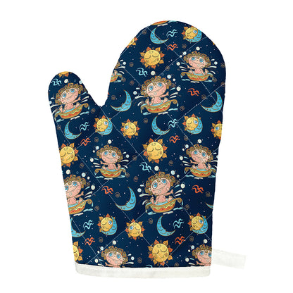 Cute Cartoon Aquarius Pattern Print Single Oven Mitt