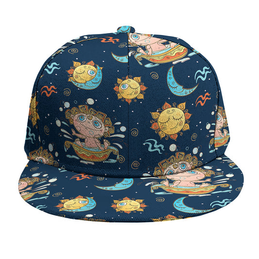 Cute Cartoon Aquarius Pattern Print Snapback Cap