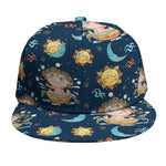 Cute Cartoon Aquarius Pattern Print Snapback Cap