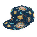 Cute Cartoon Aquarius Pattern Print Snapback Cap