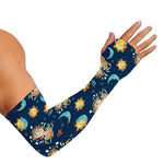 Cute Cartoon Aquarius Pattern Print Sun Protection Arm Sleeves