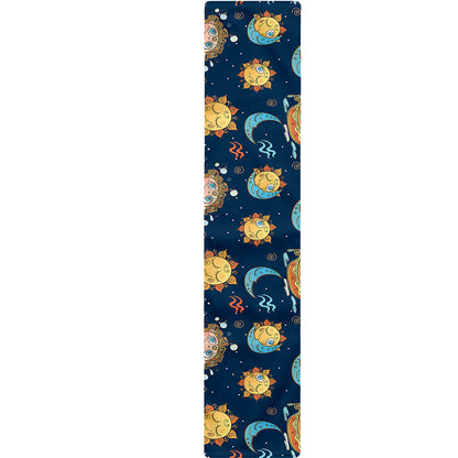 Cute Cartoon Aquarius Pattern Print Table Runner