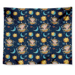 Cute Cartoon Aquarius Pattern Print Tapestry