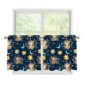 Cute Cartoon Aquarius Pattern Print Tier Curtains