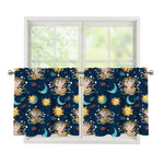 Cute Cartoon Aquarius Pattern Print Tier Curtains