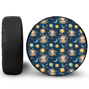 Cute Cartoon Aquarius Pattern Print Tire Cover