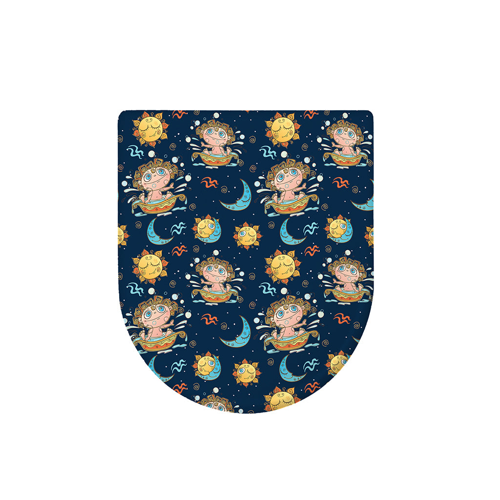 Cute Cartoon Aquarius Pattern Print Toilet Lid Cover