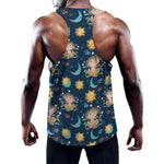 Cute Cartoon Aquarius Pattern Print Training Tank Top