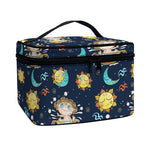 Cute Cartoon Aquarius Pattern Print Travel Makeup Bag