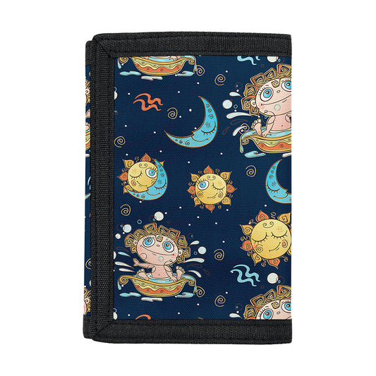Cute Cartoon Aquarius Pattern Print Trifold Wallet