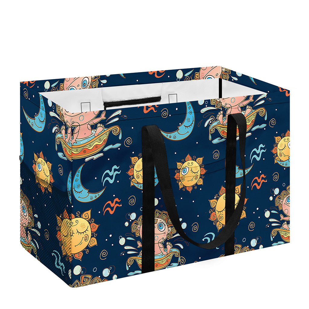 Cute Cartoon Aquarius Pattern Print Utility Tote Bag