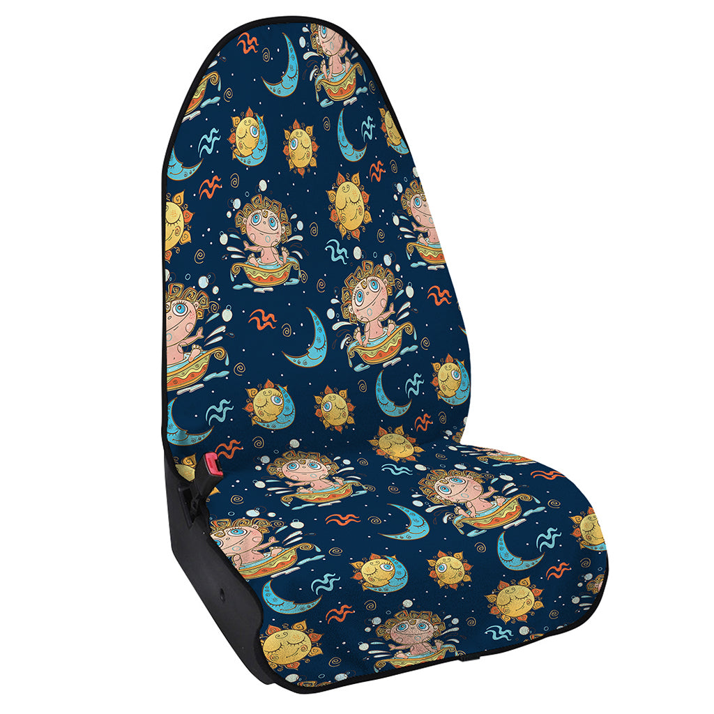 Cute Cartoon Aquarius Pattern Print Waterproof Car Seat Cover