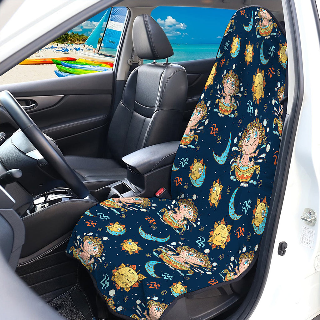 Cute Cartoon Aquarius Pattern Print Waterproof Car Seat Cover