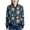 Cute Cartoon Aquarius Pattern Print Women's Bomber Jacket