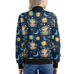 Cute Cartoon Aquarius Pattern Print Women's Bomber Jacket