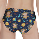 Cute Cartoon Aquarius Pattern Print Women's Panties