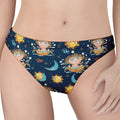 Cute Cartoon Aquarius Pattern Print Women's Thong
