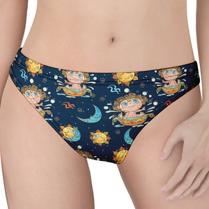 Cute Cartoon Aquarius Pattern Print Women's Thong