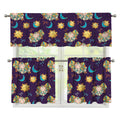 Cute Cartoon Aries Pattern Print 3 Piece Kitchen Curtains