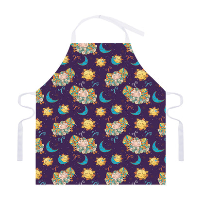 Cute Cartoon Aries Pattern Print Adjustable Apron