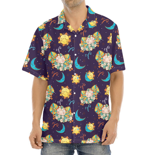 Cute Cartoon Aries Pattern Print Aloha Shirt