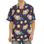 Cute Cartoon Aries Pattern Print Aloha Shirt