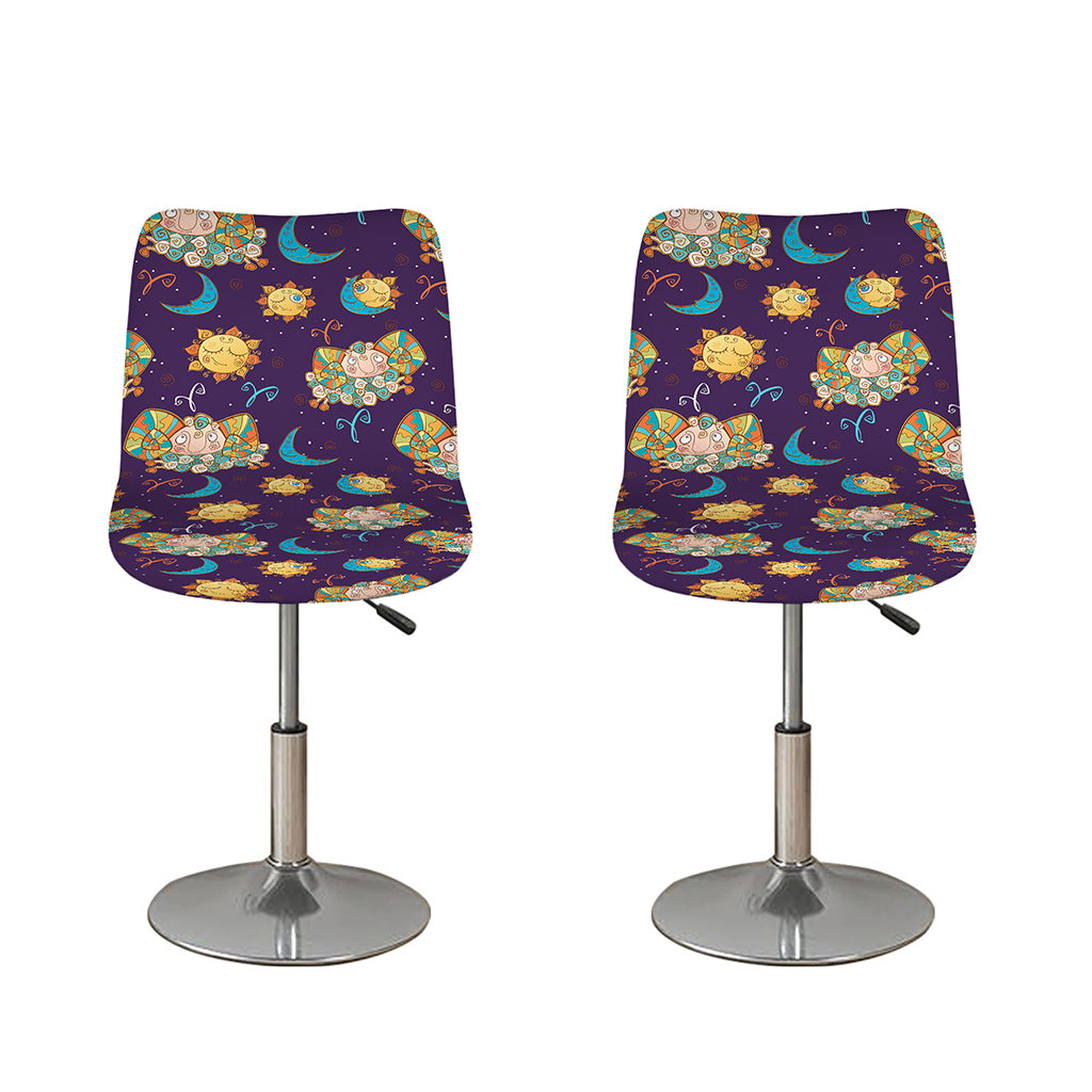 Cute Cartoon Aries Pattern Print Bar Stool Covers