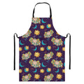 Cute Cartoon Aries Pattern Print Bib Apron With Pocket