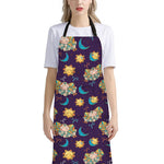 Cute Cartoon Aries Pattern Print Bib Apron With Pocket