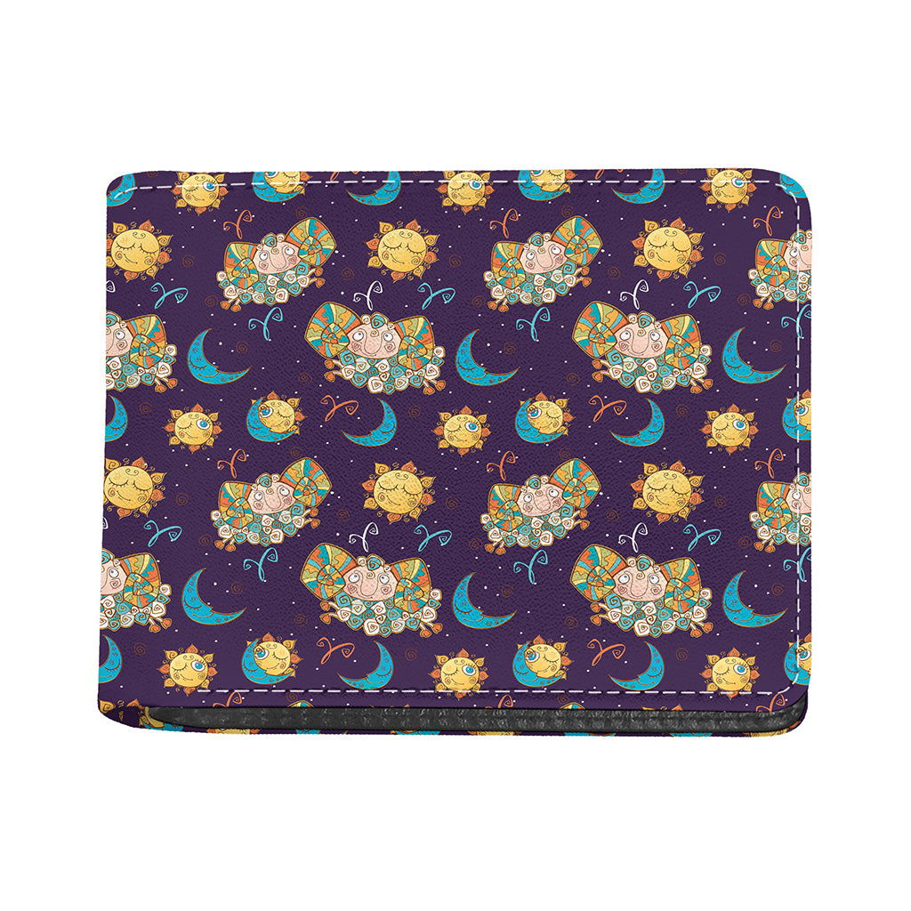 Cute Cartoon Aries Pattern Print Bifold Wallet