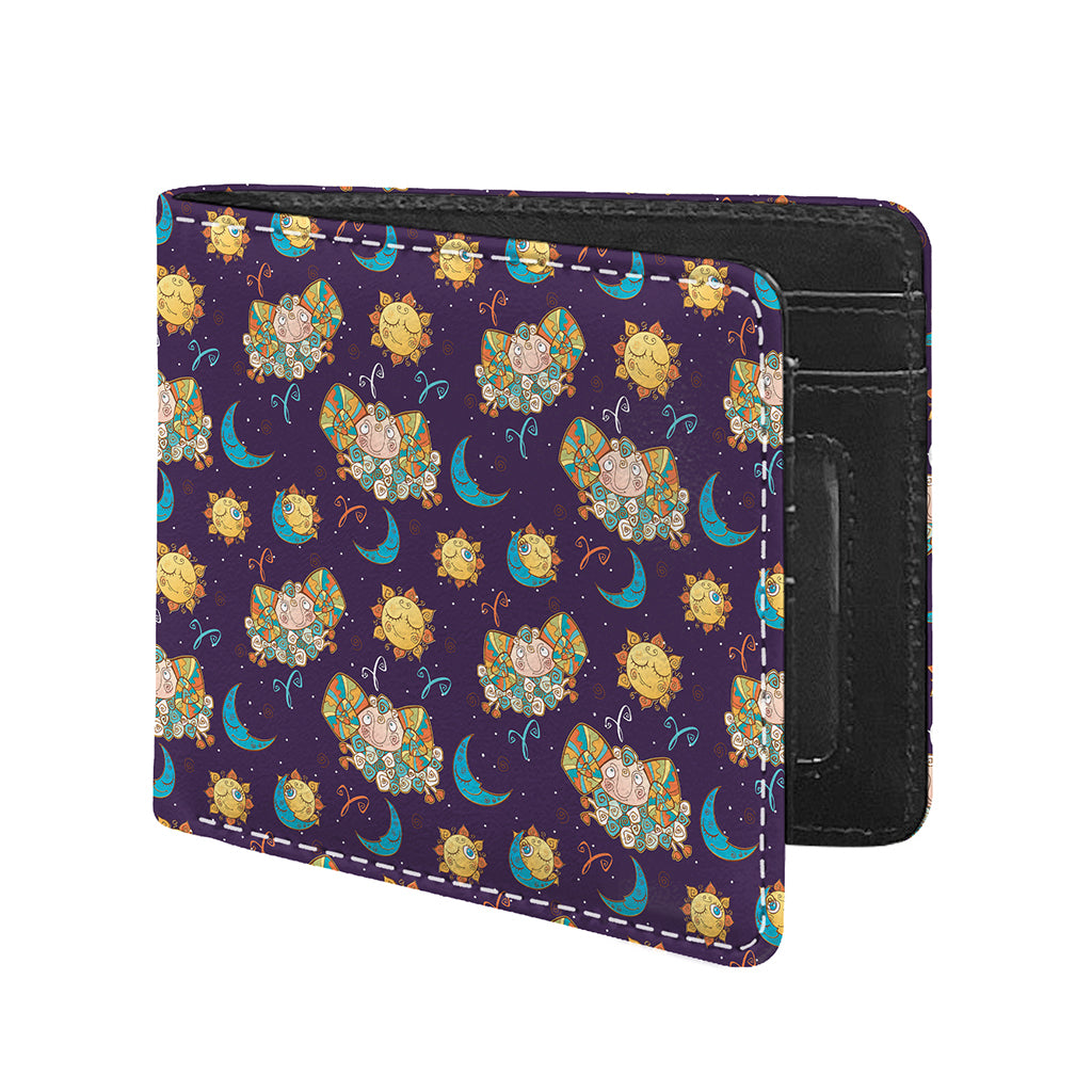Cute Cartoon Aries Pattern Print Bifold Wallet